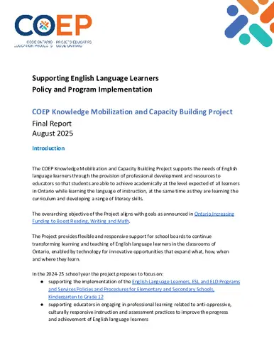 COEP MLL Final Report (Supplemental) August 2025.pdf